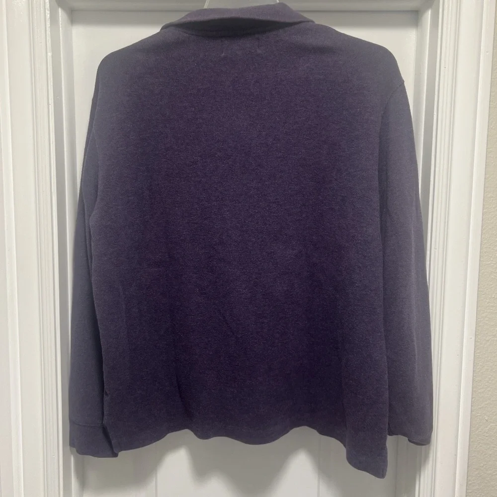 Polo Ralph Lauren Sweater‎ Men's LARGE Purple 1/4 Zip Pullover Pony Logo Vintage